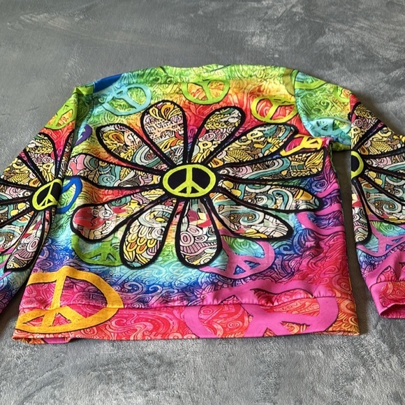 Peace &‎ neon sweatshirt, BOHO, WHIMSICAL, HIPPIE - Picture 7 of 9